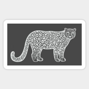 Snow Leopard Ink Art - on dark colors Sticker